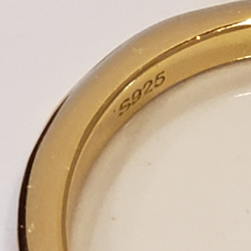 3x2.5mm wide Gold on Sterling Silver, Three Swarovski Crystal Rings, Tri-Colour - Picture 15 of 16